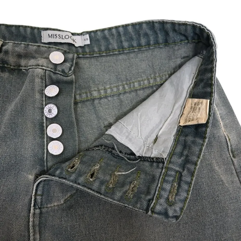 Misslook Women's S Exposed Button Fly Cutoff Jean Shorts